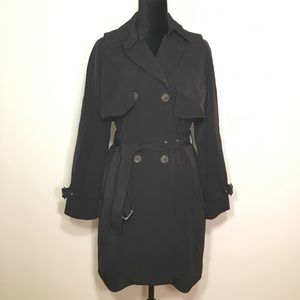 FOREVER 21 Belted Trench Coat, Black, Size M